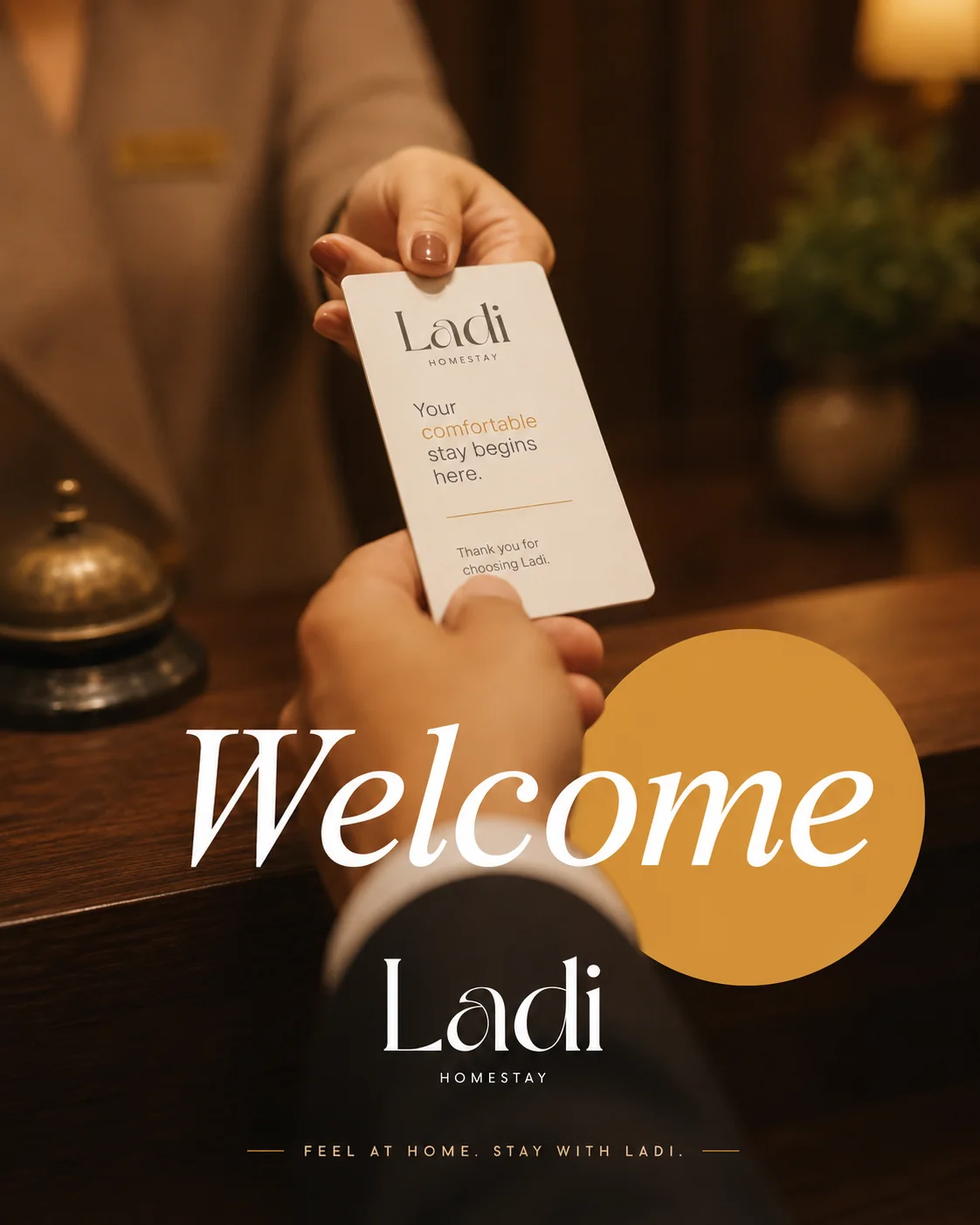 Host Ladi welcome card